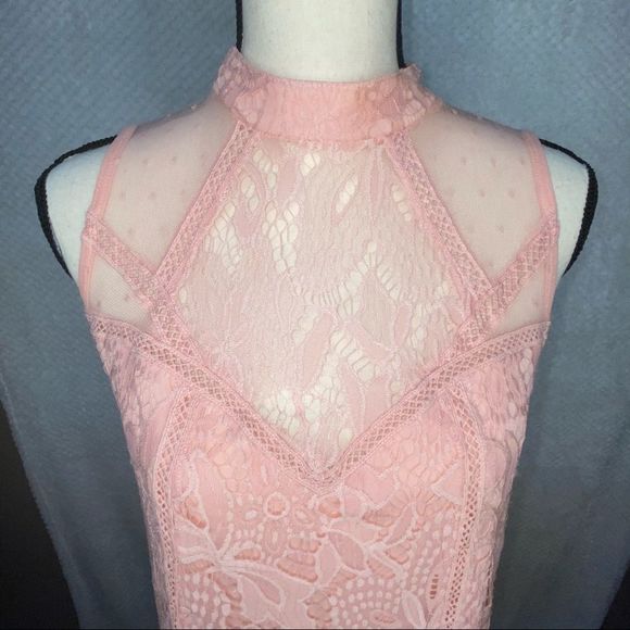 love, Fire Dresses & Skirts - Pink Lace Tunic Dress Size Large NWOT